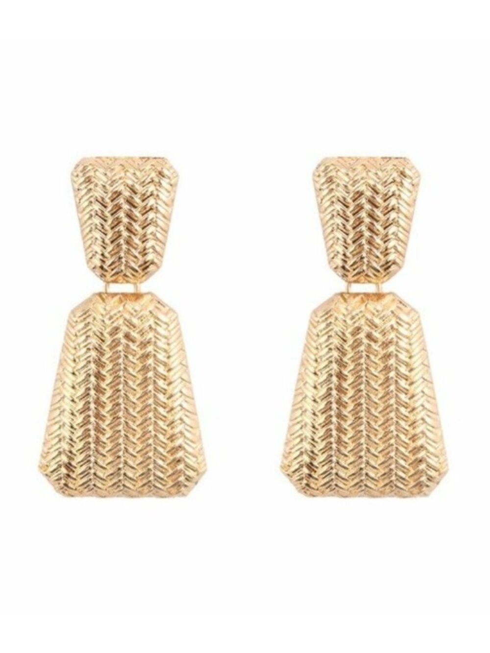 Yellow Gold Retro Vintage Drop Statement Fashion Earrings